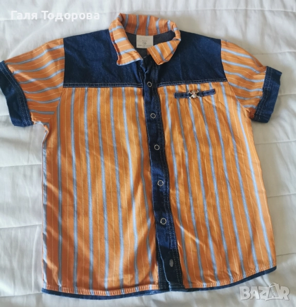 Детска риза с къс ръкав 128см, снимка 1