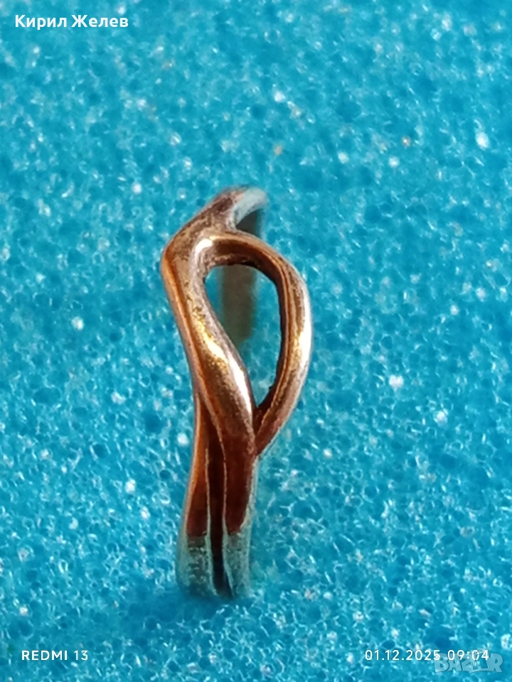 Стилен сребърен пръстен проба 925 стара ръчна изработка ретро стил 52368, снимка 1