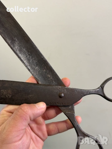 Голяма кована абаджийска ножица. №8092, снимка 3 - Антикварни и старинни предмети - 54192848