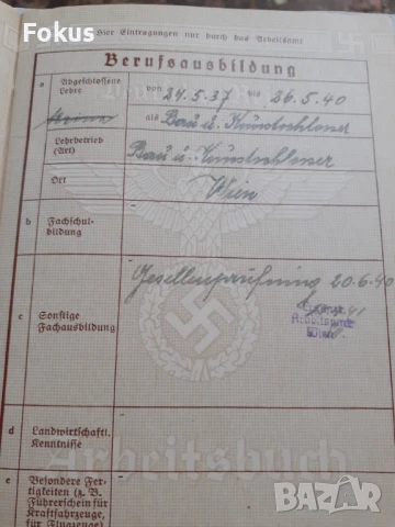 Стар паспорт документ, снимка 4 - Антикварни и старинни предмети - 50941550