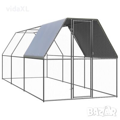 vidaXL Птичарник на открито, 2x6x2 м, поцинкована стомана（SKU:3089320