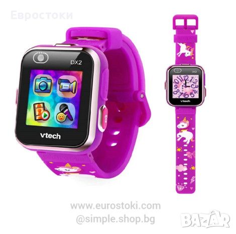 Детски смарт часовник VTech Kidizoom DX2 Unicorn Edition, камера, игри, крачкомер, будилник, цвят: л