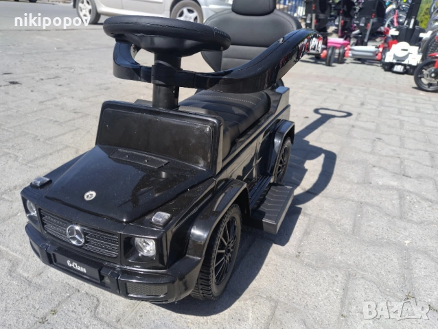 MERCEDES Кола за яздене с дръжка Mercedes-benz G350d черен, снимка 3 - Детски велосипеди, триколки и коли - 53564890