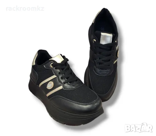 Модни дамски маратонки на платформа модел: JL05 black, снимка 2 - Маратонки - 46886822