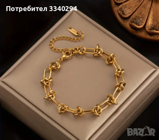 Дамски комплект ланец и гривна от неръждаема стомана, снимка 3 - Бижутерийни комплекти - 53698613