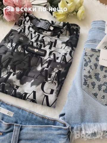 Дамска Мека Италианска Тениска👚Дамска Блуза С Къс Ръкав Код BS-40, снимка 2 - Тениски - 51242671