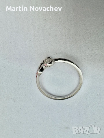 Сребърен пръстен с мойсанит (Диамант), снимка 7 - Пръстени - 53502953