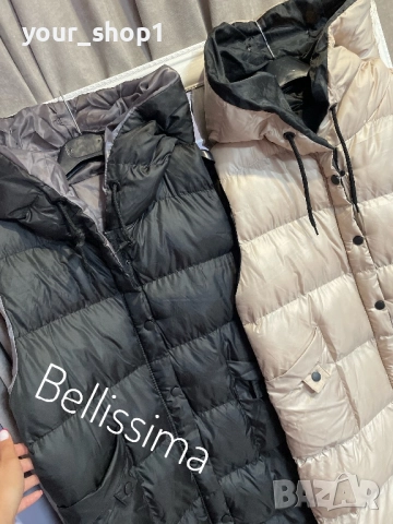 2 цвята дълга дамска грейка елек черно бежово , снимка 6 - Жилетки - 51516200