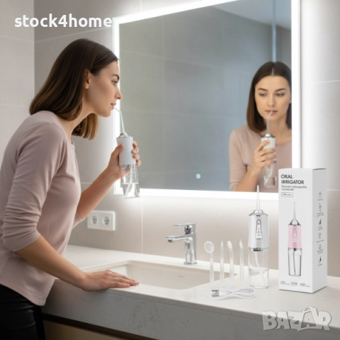 Орален душ, Dr. SONIC 6886, акумулаторен, 3 степени, 4 накрайника, бял, снимка 6 - Други - 52872048