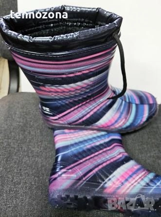 Дамски ботуши силиконови с вата и връзки, цветни, "NEW LINE", снимка 3 - Дамски ботуши - 52735162