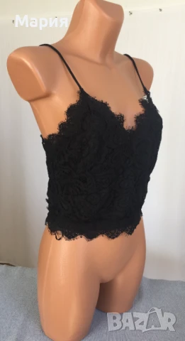 Ново Vero Moda Л размер Дамски Топ Потник Корсет Черен Дантела Еластичен Елегантен Вечерен, снимка 10 - Потници - 51143088
