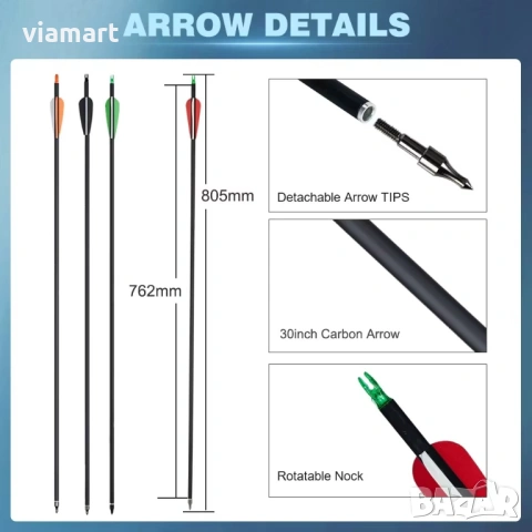 Традиционен рекърв лък Toparchery Takedown 60", Сила на опън 40 lbs, снимка 4 - Лъкове и арбалети - 53692849