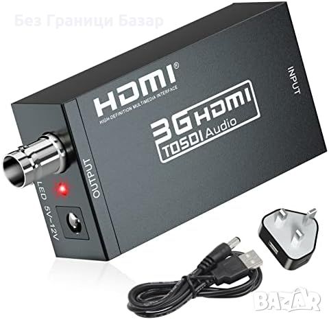 Нов Преобразувател HDMI към HD-SDI 2.970Gbit/s Стабилен Метален Корпус