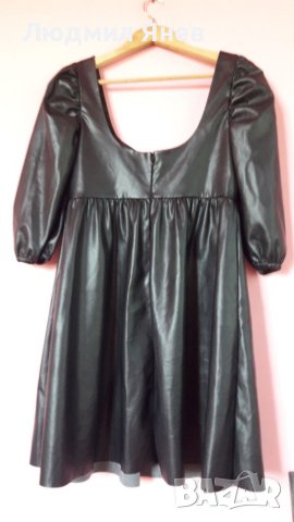  Шикозна туника/рокличка с подплато, черна, снимка 2 - Рокли - 45735669