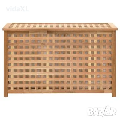 vidaXL Кош за пране, 77,5x37,5x46,5 см, орехова дървесина масив(SKU:247602), снимка 3 - Други - 49399469