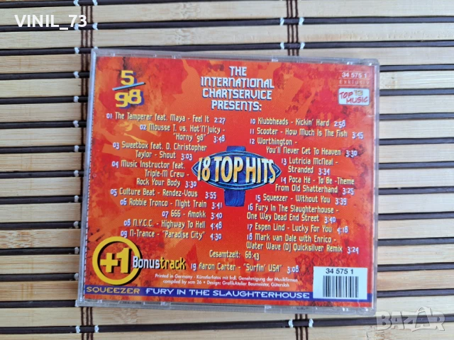 18 Top Hits Aus Den Charts 5/98, снимка 3 - CD дискове - 50543607