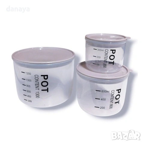 6403 Кухненски контейнери за съхранение с капак, прозрачни кутии за храна, 3 размера, снимка 3 - Кутии за храна - 53381662