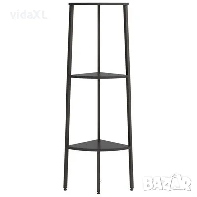 vidaXL Ъглова етажерка с 3 рафта черна 45,5x31,5x120 см（SKU:336390）, снимка 2 - Други - 49547591