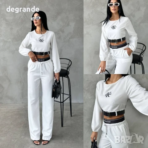 Бял Дамски комплект Calvin Klein 2 части, снимка 2 - Комплекти - 51304598