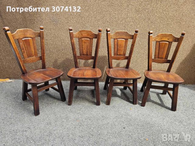 Масивни дъбови трапезни столове в стил Рустик 