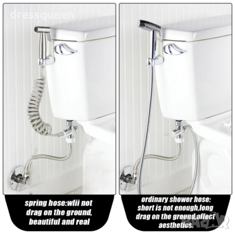 4430 Луксозен хигиенен душ от неръждаема стомана – Комплект с 3-посочен вентил за пълен контрол, снимка 3 - Други стоки за дома - 53633296