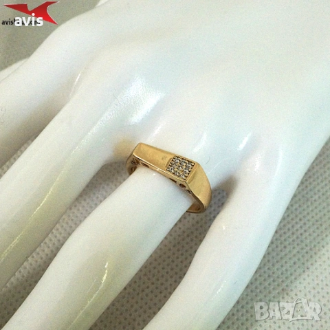 Пръстен с 14К златно покритие 224865, снимка 4 - Пръстени - 54087284