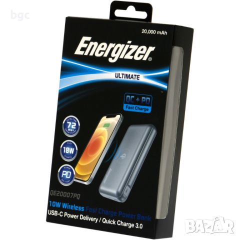 Външна батерия Wireless Charge Energizer QE20007PQ, 20 000mAh, USB-A USB C, Wireless Fast Charge 18W, снимка 1 - Външни батерии - 46367238