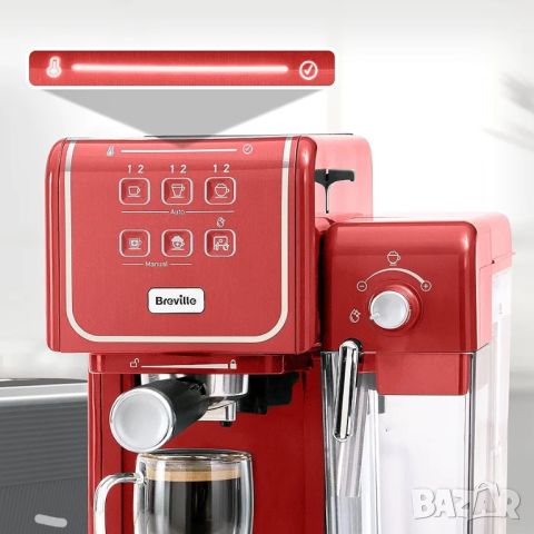 Еспресо машина Breville VCF147X-01 Prima Latte III с мляко, 19 бара, Touch Control Screen, 1.5 л,, снимка 2 - Кафемашини - 45607942