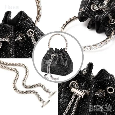 Мека блестяща чанта All Around Diamante, снимка 8 - Чанти - 49832939