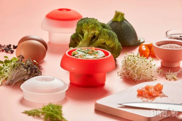 Уред за приготвяне на яйце в микровълнова Lekue, цилиндър/прозрачен цилиндър, снимка 10 - Други - 52099087