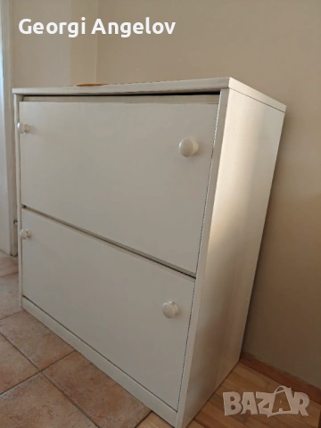 Бял шкаф за обувки (Двуредов), снимка 2 - Шкафове - 53707909