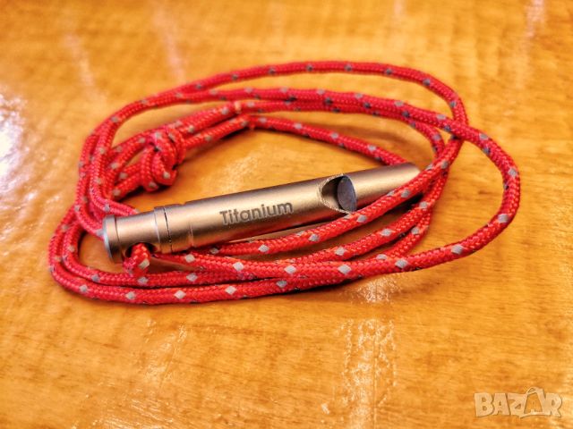 EDC Titanium Outdoor Hiking Survival Bushcraft Hunting Whistle / титаниева свирка / състояние: ново, снимка 3 - Други - 45568833