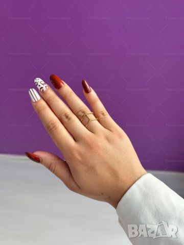 Дамски пръстен от медицинска стомана с нежни линии деликатна елегантност, снимка 1 - Пръстени - 46374248