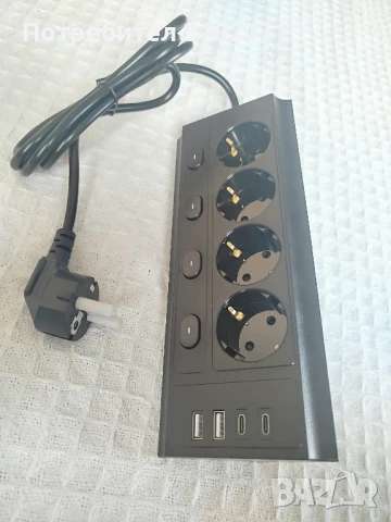 Ъглов разклонител с 4 гнезда,2 USB-A,2 USB-C, снимка 4 - Други - 51408481