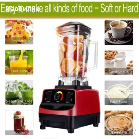 Професионален блендер 4в1 с 2 литра вместимост и 2200W мощност, снимка 11 - Блендери - 52335466