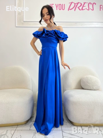 Дълги елегантни ,сатенени официални рокли , снимка 8 - Рокли - 53195610