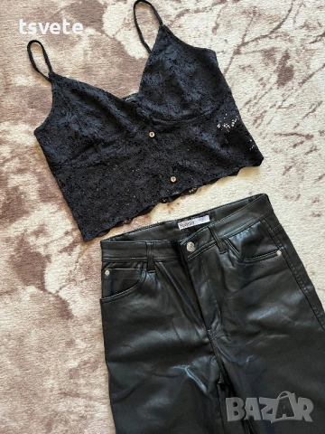 Кожен панталон Bershka + подарък 