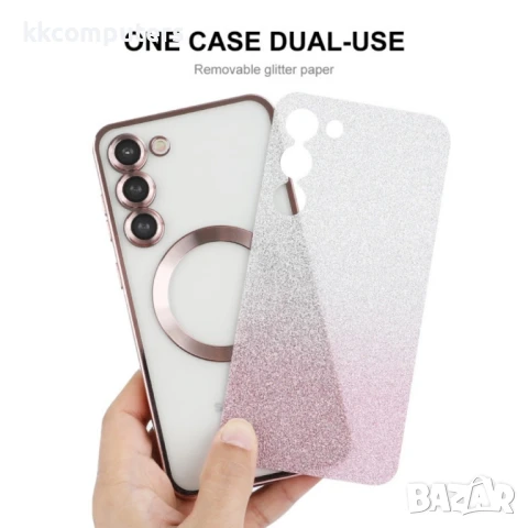 Samsung Galaxy S25+ 5G ENKAY Glitter Plated/ MagSafe TPU Удароустойчив Калъф и Протектор, снимка 9 - Калъфи, кейсове - 51429723