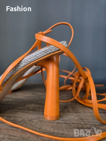 Нови уникални дамски обувки \ сандали на ток с връзки, снимка 4 - Дамски обувки на ток - 53588477