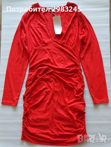 Дълга червена рокля , снимка 1 - Рокли - 45964221