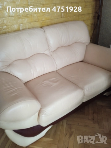 Холна гарнитура, кожа ,двойка и тройка, снимка 2 - Дивани и мека мебел - 53666896