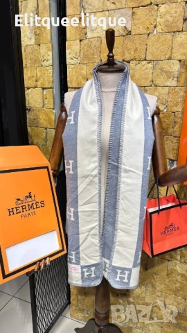 шалове 100% Кашмир 2 лица hermes, снимка 6 - Шалове - 52240827