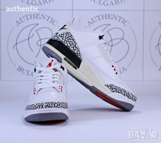 Nike Air Jordan Retro 3 White Cement, University Blue Мъжки Дамски Маратонки, снимка 4 - Маратонки - 47413966