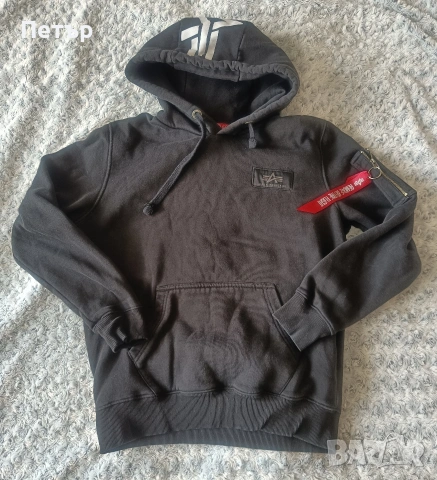 Мъжки суичър Alpha Industries Back Print Hoodie M, снимка 4 - Суичъри - 53937361