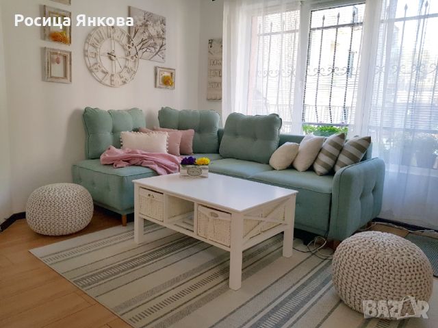 Ъглов разтегателен диван, 2 ракли, снимка 1 - Дивани и мека мебел - 46465582