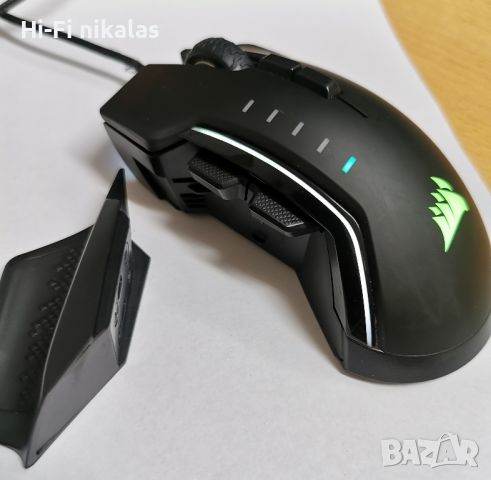 RGB геймърска мишка CORSAIR Glaive RGB PRO, снимка 3 - Клавиатури и мишки - 45841406