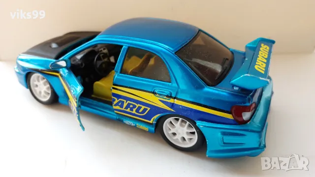 Bburago 2002 Subaru Impreza Wrx - Мащаб 1:24, снимка 3 - Колекции - 48931463