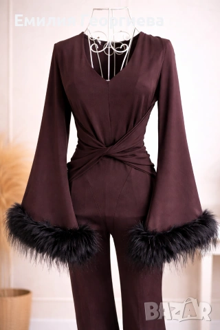 Кафяв гащеризон с пера и пух , снимка 5 - Гащеризони - 54005547