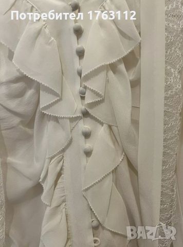 Бяла копринена луксозна блуза The Kooples, размер S-M, снимка 7 - Ризи - 46431475