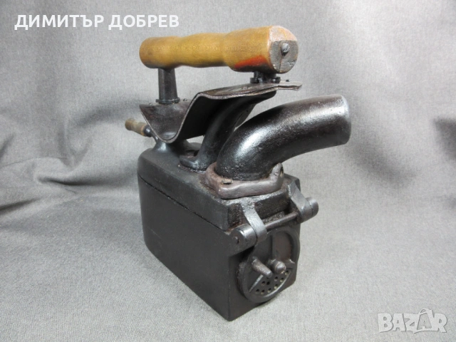 СТАРА РЕТРО ЧУГУНЕНА ЮТИЯ НА ЖАР С КОМИН И КЛАПА, снимка 4 - Антикварни и старинни предмети - 54158730